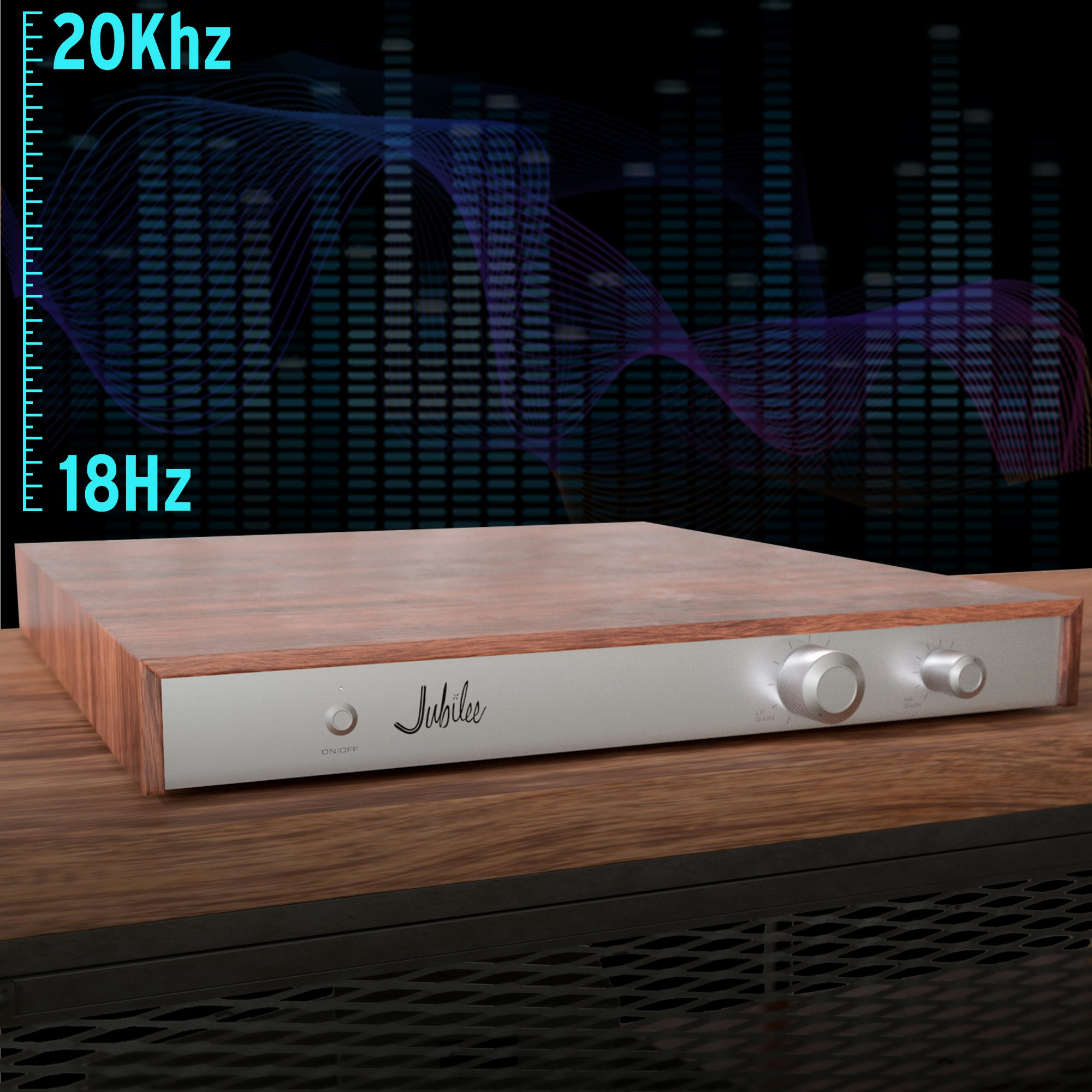 Jubilee Active Crossover with a graphical depiction of frequency range mobile